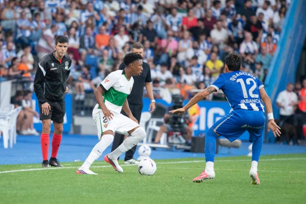 ESP: LaLiga Hypermotion Deportivo La Coruna - Elche CF Buba Sangare of Elche during LaLiga Hypermotion between Deportivo LA Coruna - Elche CF played at Abanca-Riazor Stadium, La Coruna, Galicia on August 17, 2026 in Spain Spain *** ESP LaLiga Hypermotion Deportivo La Coruna Elche CF Buba Sangare of Elche during the LaLiga Hypermotion match between Deportivo La Coruna and Elche CF played at Abanca Riazor Stadium, La Coruna, Galicia, on August 17, 2026, in Spain Copyright: xMosReyx xAgenciaxLOFx