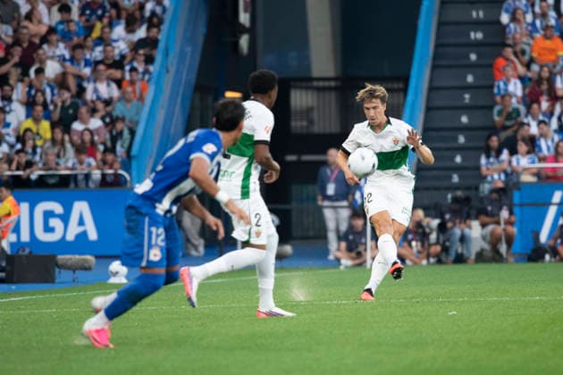 ESP: LaLiga Hypermotion Deportivo La Coruna - Elche CF David Affengruber of Elche during LaLiga Hypermotion between Deportivo LA Coruna - Elche CF played at Abanca-Riazor Stadium, La Coruna, Galicia on August 17, 2026 in Spain Spain *** ESP LaLiga Hypermotion Deportivo La Coruna Elche CF David Affengruber of Elche during the LaLiga Hypermotion match between Deportivo La Coruna and Elche CF played at Abanca Riazor Stadium, La Coruna, Galicia, on August 17, 2026, in Spain, Spain Copyright: xMosReyx xAgenciaxLOFx