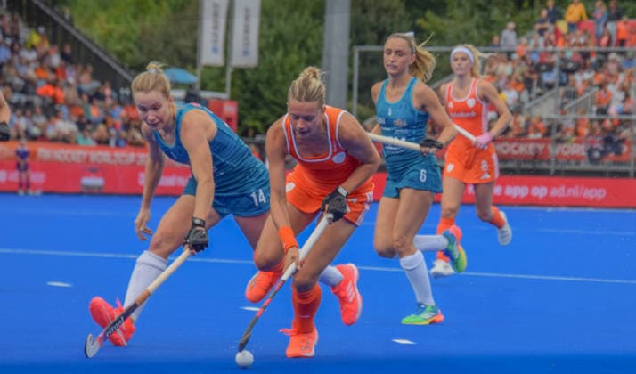 Guusje Moes (37 Netherlands Hockey Team) during the FIH World Cup game between Australia and Netherlands at Wagener stadion, Amstelveen, Netherlands.  Copyright: xArnexvanxderxBenx xSPPx Sportspressphoto_SPR210385