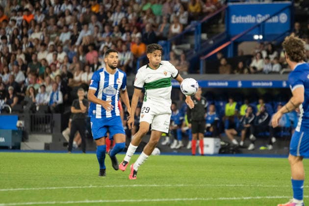 ESP: LaLiga Hypermotion Deportivo La Coruna - Elche CF Ali Houary of Elche during LaLiga Hypermotion between Deportivo LA Coruna - Elche CF played at Abanca-Riazor Stadium, La Coruna, Galicia on August 17, 2026 in Spain Spain *** ESP LaLiga Hypermotion Deportivo La Coruna Elche CF Ali Houary of Elche during the LaLiga Hypermotion match between Deportivo La Coruna and Elche CF played at Abanca Riazor Stadium, La Coruna, Galicia, on August 17, 2026, in Spain Copyright: xMosreyx xAgenciaxLOFx