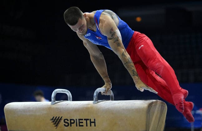 Media Day of Croatia Men s gymnastics team Ilia Kovtun of Croatia performs on the pommel horse during a media day ahead of the 37th European Championships in Men™s Artistic Gymnastics at Arena Zagreb on August 17, 2026., in Zagreb, Croatia.  MarkoxLukunic PIXSELL