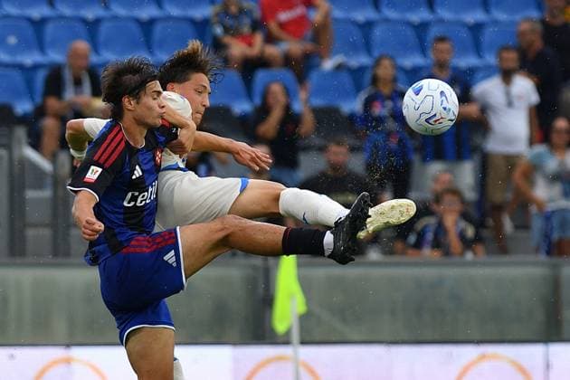 SOCCER - Coppa Italia - Pisa SC vs. Empoli FC Photo by IPA ABACAPRESS.COM87584259 - Isak Vural (Pisa) and Edoardo Biondini (Empoli) during the Pisa SC vs. Empoli FC Coppa Italia match in Pisa, Italy, on August 17, 2026 Pisa Italy  Copyright: xIPAxSport ABACAx