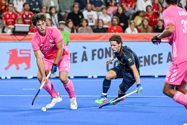 Hockey World Cup Belgium & The Netherlands 2026 - Men - Germany vs Belgium Jacob Brilla (34) of Germanypictured during a hockey game between Germany and Belgium ( called the Red Lions ) , the second (out of three) matches during the group stage of the men 2026 Hockey World Cup , on Monday 17 August 2026 in Wavre , Belgium . PHOTO SPORTPIX Stijn Audooren Wavre Belfius Hockey Arena Waals-Brabant Belgium  Copyright: xSportpix.bex xStijnxAudoorenxStijnxAudoorenx