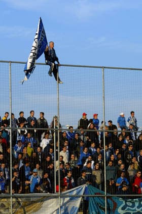Fotboll, Grekisk, Grekiska ligan, Iraklis, Publik, Fans, Supporter Thessaloniki Grekland *** Soccer, Greek, Greek League, Iraklis, Audience, Fans, Supporters, Thessaloniki, Greece  Copyright: xBjörnxLindgrenx