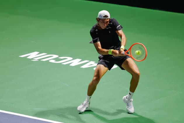 CANCUN COUNTRY OPEN 2026 CANCUN COUNTRY OPEN 2026 SAMUEL HEREDIA VS LASLO DJERE 17082026 CANCUN, QUINTANA ROO. Action photo of Samuel Heredia of Colombia, during qualy game of the Cancun Country Open 2026 Tennis 125 Challenger tournament held at the Cancun Country Club of Cancun, Quintana Roo, Mexico. Foto de accion de Samuel Heredia de Colombia, durante juego clasificatorio del Cancun Country Open 2026 ATP, Tennis Herren 125 Challenger que se celebra en el Cancun Country Club de Cancun, Quintana Roo, Mexico. PHOTO BY IMAGENSHOP AGENCIA FOTOGRAFICA CANCUN QUINTANA ROO MEXICO *** CANCUN COUNTRY OPEN 2026 CANCUN COUNTRY OPEN 2026 SAMUEL HEREDIA VS. LASLO DJERE 08 17 2026 CANCUN, QUINTANA ROO Action photo of Samuel Heredia of Colombia during a qualifying match at the 2026 Cancun Country Open Tennis 125 Challenger tournament held at the Cancun Country Club in Cancun, Quintana Roo, Mexico Action photo of Samuel Heredia of Colombia, during a qualifying match of the 2026 Cancun Country Open ATP 125 Challenger, held at the Cancun Country Club in Cancun, Quintana Roo, Mexico. PHOTO BY IMAGENSHOP PHOTO AGENCY CANCUN QUINTANA ROO MEXICO Copyright: xIMAGENSHOPxAGENCIAxFOTOGRAFICAx