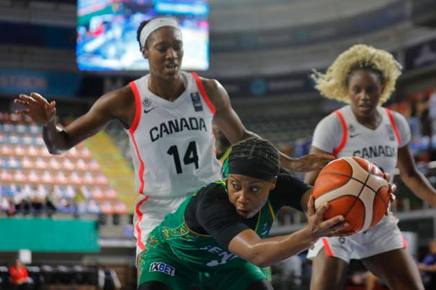 Women s Olympic Basketball Qualifier - Senegal vs. Canada Kayla Alexander (L) of Canada in action against Cierra Dillard (C) of Senegal during a Group A game of the FIBA Women s Basketball World Cup 2026 Pre-Qualifying Tournament between Canada and Senegal at the Arena Astros in Guadalajara, Mexico, 17 August 2026. Guadalajara Mexico  Copyright: xFranciscoxGuascox