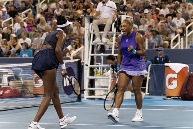 MASON, OHIO - AUGUST 17: Serena Williams of United States reacts to a play during day seven of the Cincinnati Open at the Lindner Family Tennis Center on August 17, 2026 in Mason, Ohio.  Copyright: xShainaxBenhiyoun SPPx Sportspressphoto_SPR210435