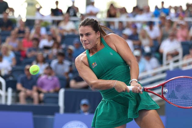 MASON, OHIO - AUGUST 17: Emma Navarro of United States in action during day seven of the Cincinnati Open at the Lindner Family Tennis Center on August 17, 2026 in Mason, Ohio.  Copyright: xShainaxBenhiyoun SPPx Sportspressphoto_SPR210463