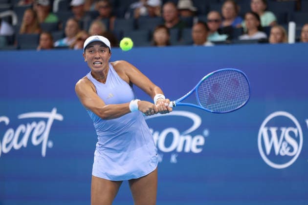 MASON, OHIO - AUGUST 17: Jessica Pegula of United States in action during day seven of the Cincinnati Open at the Lindner Family Tennis Center on August 17, 2026 in Mason, Ohio.  Copyright: xShainaxBenhiyoun SPPx Sportspressphoto_SPR210464