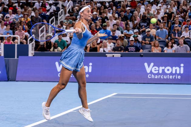 August 17, 2026, Mason, Ohio, U.S: Marta Kostyuk (UKR) hits a forehand shot during MondayÃ¢â‚¬â ¢s first round doubles match at the Cincinnati Open at the Lindner Family Tennis Center , Mason, Oh. Mason U.S - ZUMAs304 20260817_zaf_s304_016 Copyright: xScottxStuartx