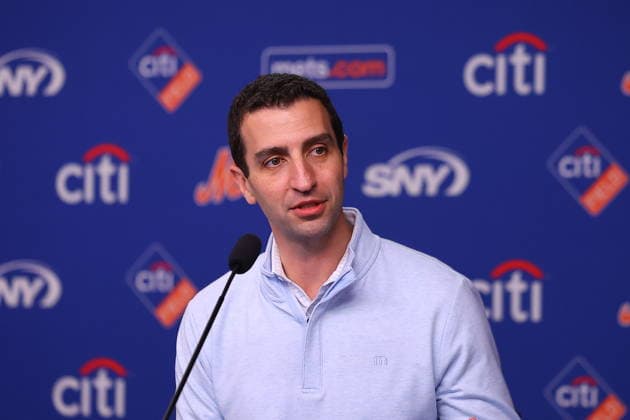 MLB, Baseball Herren, USA San Diego Padres Vs. New York Mets New York Mets President of Baseball Operations David Stearns speaks to the media during a press conference, PK, Pressekonferenz in the Shannon Forde Press Conference Room at Citi Field in Flushing, New York, on August 17, 2026. New York City New York United States  Copyright: xGordonxDonovanx originalFilename:donovan-mlbsandi260817_np9X6.jpg