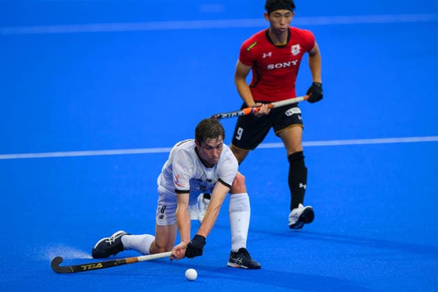 Hockey World Cup Day Four Charlie Morrison of New Zealand (Black Sticks) in action against Japan in the Pool A match in the 2026 FIH Hockey World Cup at Wagener Stadium, Amstelveen 18 08 2026 UK Newspapers OUT Copyright: xGraemexWilcocksonx FIL-23793-0008
