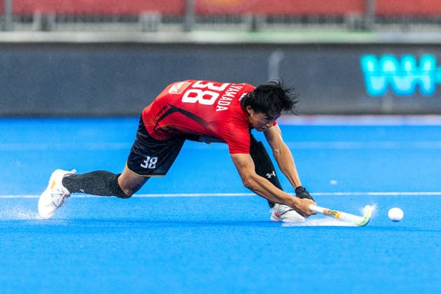 Japan v New Zealand - FIH Hockey World Cup AMSTELVEEN, NETHERLANDS - AUGUST 18: Hyota Yamada of Japan during the FIH Hockey World Cup match between Japan and New Zealand at Wagener Stadion on August 18, 2026 in Amstelveen, Netherlands. Amstelveen Wagener Stadion Netherlands Content not available for redistribution in The Netherlands directly or indirectly through any third parties. Copyright: xMarcelxvanxPlateringenx