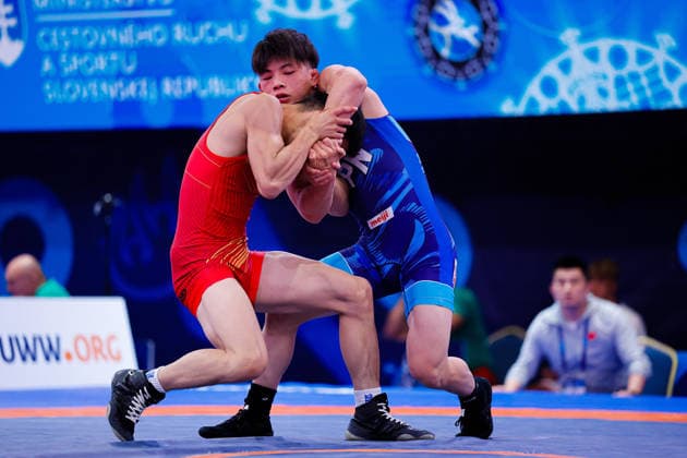U20 World Championships 55kg GR - Hiro Sakamoto (JPN) df. Jiale Li (CHN) *** U20 World Championships, 55 kg Greco-Roman: Hiro Sakamoto (JPN) defeated Jiale Li (CHN) Copyright: xKostadinxAndonovx