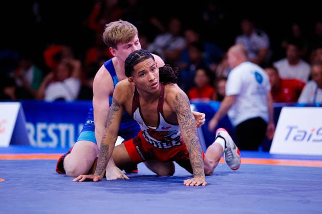 U20 World Championships 60kg GR - Augusto Nicolas Santiago Vargas Valle (CHI) df. Levin Meier (SUI) *** U20 World Championships, 60kg Greco-Roman: Augusto Nicolas Santiago Vargas Valle (CHI) def. Levin Meier (SUI) Copyright: xKostadinxAndonovx
