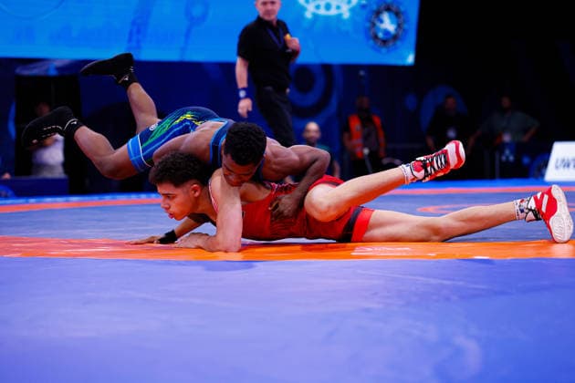 U20 World Championships 60kg GR - Pedro Henrique De Souza Rodrigues (BRA) df. Karim Ayman Mohamed Gaber Ibrahim Elemary (EGY) *** U20 World Championships, 60 kg Greco-Roman: Pedro Henrique De Souza Rodrigues (BRA) def. Karim Ayman Mohamed Gaber Ibrahim Elemary (EGY) Copyright: xKostadinxAndonovx