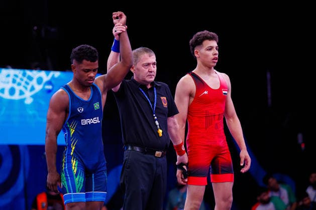 U20 World Championships 60kg GR - Pedro Henrique De Souza Rodrigues (BRA) df. Karim Ayman Mohamed Gaber Ibrahim Elemary (EGY) *** U20 World Championships, 60 kg Greco-Roman: Pedro Henrique De Souza Rodrigues (BRA) def. Karim Ayman Mohamed Gaber Ibrahim Elemary (EGY) Copyright: xKostadinxAndonovx
