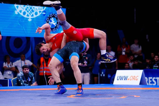 U20 World Championships 82kg GR - Alireza Abbas Mohammad Hosseini (IRI) df. Dominik Hervai (SVK) *** U20 World Championships, 82 kg Greco-Roman: Alireza Abbas Mohammad Hosseini (IRI) defeated Dominik Hervai (SVK) Copyright: xKostadinxAndonovx
