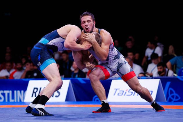 U20 World Championships 82kg GR - Severi Aabraham Maeenpaeae (FIN) df. Kyrylo Uhrik (UKR) *** U20 World Championships, 82 kg, Greco-Roman: Severi Aabraham Maeenpaeae (FIN) defeated Kyrylo Uhrik (UKR) Copyright: xKostadinxAndonovx