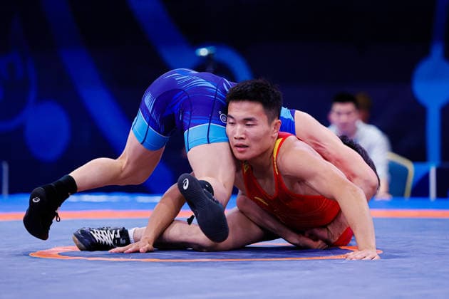 U20 World Championships 55kg GR - Hiro Sakamoto (JPN) df. Jiale Li (CHN) *** U20 World Championships, 55kg Greco-Roman: Hiro Sakamoto (JPN) defeated Jiale Li (CHN) Copyright: xKostadinxAndonovx