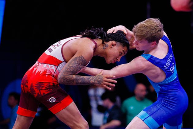 U20 World Championships 60kg GR - Augusto Nicolas Santiago Vargas Valle (CHI) df. Levin Meier (SUI) *** U20 World Championships, 60 kg Greco-Roman: Augusto Nicolas Santiago Vargas Valle (CHI) def. Levin Meier (SUI) Copyright: xKostadinxAndonovx