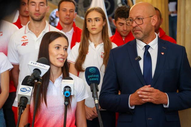 WARSZAWA 18.08.2026 SPOTKANIE MINISTRA SPORTU I TURYSTYKI Z MEDALISTAMI MISTRZOSTW EUROPY W LEKKOATLETYCE 2026 --- MINISTRY OF AND TOURISM AND POLISH MEDALISTS OF EUROPEAN ATHLETICS CHAMPIONSHIPS 2026 - PRESS CONFERNCE IN WARSAW NATALIA BUKOWIECKA JAKUB RUTNICKI FOT. ANNA KLEPACZKO FOTOPYK NEWSPIX.PL --- newspix.pl POLAND OUT! 