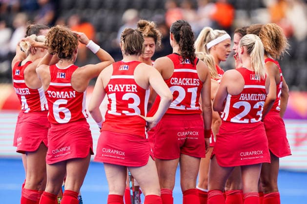 2026-08-18 England v China - FIH Hockey World Cup AMSTELVEEN, NETHERLANDS - AUGUST 18: Lily Walker of England, Anna Toman of England, Elena Rayer of England, Fiona Crackles of England, Sophie Hamilton of England during the FIH Hockey World Cup match between England and China at Wagener Stadion on August 18, 2026 in Amstelveen, Netherlands. Amstelveen Wagener Stadion Netherlands Content not available for redistribution in The Netherlands directly or indirectly through any third parties. Copyright: xAndrexWeeningx