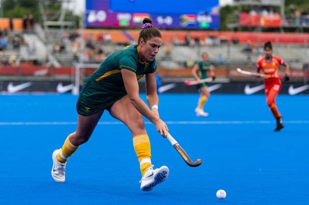 India v South Africa - FIH Hockey World Cup AMSTELVEEN, NETHERLANDS - AUGUST 18: Stephanie Botha of South Africa during the FIH Hockey World Cup match between India and South Africa at Wagener Stadion on August 18, 2026 in Amstelveen, Netherlands. Amstelveen Wagener Stadion Netherlands Content not available for redistribution in The Netherlands directly or indirectly through any third parties. Copyright: xMarcelxvanxPlateringenx