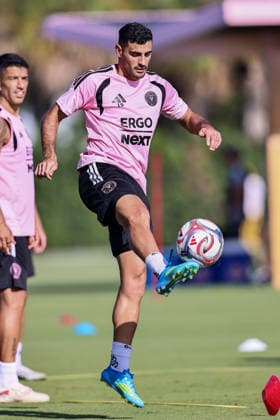 FORT LAUDERDALE, FL - AUGUST 18: German Berterame (19) of Inter Miami CF attends an Inter Miami Training Session at Florida Blue Training Center on August 18, 2026 in Fort Lauderdale, Florida. (Photo by Chris Arjoon Icon Sportswire) SOCCER: AUG 18 Inter Miami CF Training EDITORIAL USE ONLY Icon2608180000016