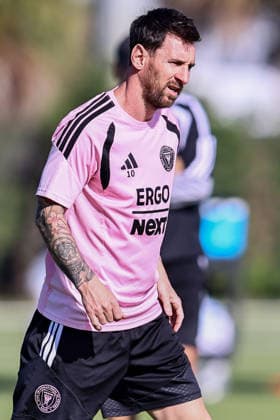 FORT LAUDERDALE, FL - AUGUST 18: Lionel Messi (10) of Inter Miami CF attends an Inter Miami Training Session at Florida Blue Training Center on August 18, 2026 in Fort Lauderdale, Florida. (Photo by Chris Arjoon Icon Sportswire) SOCCER: AUG 18 Inter Miami CF Training EDITORIAL USE ONLY Icon2608180000028