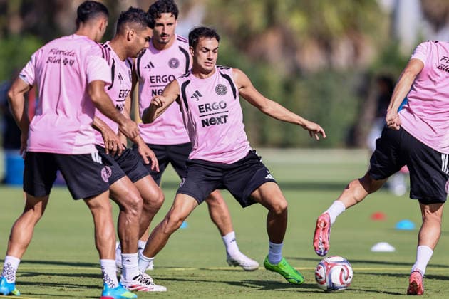 FORT LAUDERDALE, FL - AUGUST 18: Sergio Reguilon (3) of Inter Miami CF attends an Inter Miami Training Session at Florida Blue Training Center on August 18, 2026 in Fort Lauderdale, Florida. (Photo by Chris Arjoon Icon Sportswire) SOCCER: AUG 18 Inter Miami CF Training EDITORIAL USE ONLY Icon2608180000030