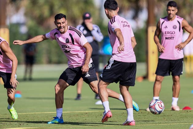 FORT LAUDERDALE, FL - AUGUST 18: German Berterame (19) of Inter Miami CF is seen at an Inter Miami Training Session at Florida Blue Training Center on August 18, 2026 in Fort Lauderdale, Florida. (Photo by Chris Arjoon Icon Sportswire) SOCCER: AUG 18 Inter Miami CF Training EDITORIAL USE ONLY Icon2608180000038