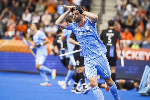 AMSTELVEEN - Thierry Brinkman of the Netherlands during the group stage match at the Hockey World Cup between Argentina and the Netherlands at the Wagener Stadium. BAS CZERWINSKI ANP xVIxANPxSportx xxANPxIVx 565760213 originalFilename: 565760213.jpg