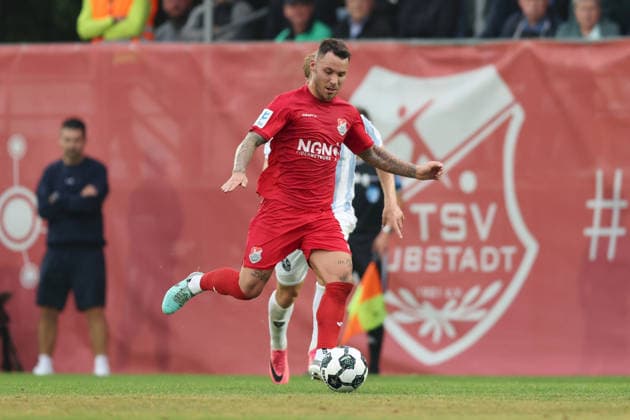 18.08.2026, Herren, Fussball, Saison 2026 2027, Regionalliga Bayern, 5. Spieltag: TSV Aubstadt - TSV 1860 Muenchen Ingo Feser ( 23, TSV Aubstadt) Sulzfeld Schulstadion Aubstadt (NGN Arena) Bayern Deutschland *** August 18, 2026, Men s, Soccer, 2026–2027 season, Bavarian Regional League, Matchday 5: TSV Aubstadt vs. TSV 1860 Munich; Ingo Feser 23; TSV Aubstadt Sulzfeld; Schulstadion Aubstadt; NGN Arena; Bavaria, Germany