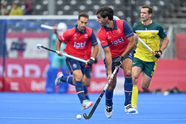 Hockey World Cup Belgium & The Netherlands 2026 - Men - Spain vs Australia Borja Lacalle (9) of Spain pictured during a hockey game between Spain and Australia , the second (out of three) matches during the group stage of the men 2026 Hockey World Cup , on Tuesday 18 August 2026 in Wavre , Belgium . PHOTO SPORTPIX Stijn Audooren Wavre Belfius Hockey Arena Waals-Brabant Belgium  Copyright: xSportpix.bex xStijnxAudoorenxStijnxAudoorenx