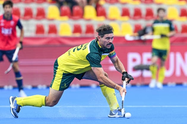 Hockey World Cup Belgium & The Netherlands 2026 - Men - Spain vs Australia Jeremy Hayward (32) of Australia pictured during a hockey game between Spain and Australia , the second (out of three) matches during the group stage of the men 2026 Hockey World Cup , on Tuesday 18 August 2026 in Wavre , Belgium . PHOTO SPORTPIX Stijn Audooren Wavre Belfius Hockey Arena Waals-Brabant Belgium  Copyright: xSportpix.bex xStijnxAudoorenxStijnxAudoorenx
