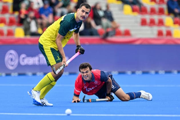 Hockey World Cup Belgium & The Netherlands 2026 - Men - Spain vs Australia Xavier Gispert (6) of Spain pictured during a hockey game between Spain and Australia , the second (out of three) matches during the group stage of the men 2026 Hockey World Cup , on Tuesday 18 August 2026 in Wavre , Belgium . PHOTO SPORTPIX Stijn Audooren Wavre Belfius Hockey Arena Waals-Brabant Belgium  Copyright: xSportpix.bex xStijnxAudoorenxStijnxAudoorenx