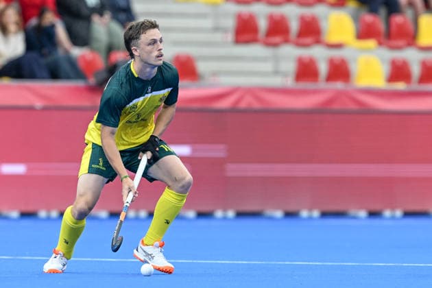Hockey World Cup Belgium & The Netherlands 2026 - Men - Spain vs Australia Craig Marais (19) of Australia pictured during a hockey game between Spain and Australia , the second (out of three) matches during the group stage of the men 2026 Hockey World Cup , on Tuesday 18 August 2026 in Wavre , Belgium . PHOTO SPORTPIX Stijn Audooren Wavre Belfius Hockey Arena Waals-Brabant Belgium  Copyright: xSportpix.bex xStijnxAudoorenxStijnxAudoorenx