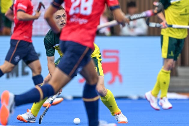 Hockey World Cup Belgium & The Netherlands 2026 - Men - Spain vs Australia Craig Marais (19) of Australia pictured during a hockey game between Spain and Australia , the second (out of three) matches during the group stage of the men 2026 Hockey World Cup , on Tuesday 18 August 2026 in Wavre , Belgium . PHOTO SPORTPIX Stijn Audooren Wavre Belfius Hockey Arena Waals-Brabant Belgium  Copyright: xSportpix.bex xStijnxAudoorenxStijnxAudoorenx