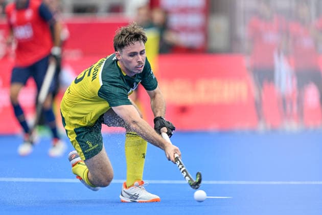 Hockey World Cup Belgium & The Netherlands 2026 - Men - Spain vs Australia Jayden Atkinson (15) of Australia pictured during a hockey game between Spain and Australia , the second (out of three) matches during the group stage of the men 2026 Hockey World Cup , on Tuesday 18 August 2026 in Wavre , Belgium . PHOTO SPORTPIX Stijn Audooren Wavre Belfius Hockey Arena Waals-Brabant Belgium  Copyright: xSportpix.bex xStijnxAudoorenxStijnxAudoorenx