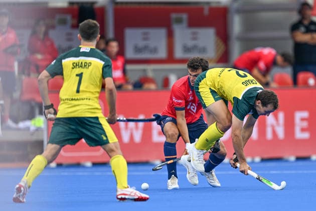 Hockey World Cup Belgium & The Netherlands 2026 - Men - Spain vs Australia Tom Craig (2) of Australia pictured during a hockey game between Spain and Australia , the second (out of three) matches during the group stage of the men 2026 Hockey World Cup , on Tuesday 18 August 2026 in Wavre , Belgium . PHOTO SPORTPIX Stijn Audooren Wavre Belfius Hockey Arena Waals-Brabant Belgium  Copyright: xSportpix.bex xStijnxAudoorenxStijnxAudoorenx