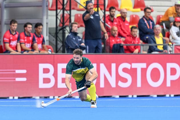 Hockey World Cup Belgium & The Netherlands 2026 - Men - Spain vs Australia Hayden Beltz (23) of Australia pictured during a hockey game between Spain and Australia , the second (out of three) matches during the group stage of the men 2026 Hockey World Cup , on Tuesday 18 August 2026 in Wavre , Belgium . PHOTO SPORTPIX Stijn Audooren Wavre Belfius Hockey Arena Waals-Brabant Belgium  Copyright: xSportpix.bex xStijnxAudoorenxStijnxAudoorenx