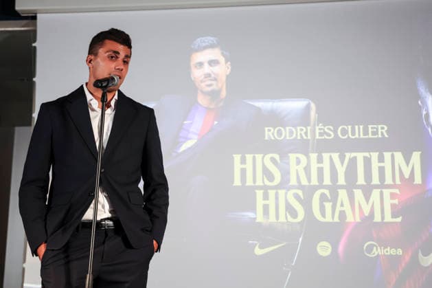 August 18, 2026, Barcelona, Barcelona, SPAIN: Rodrigo Hernandez his presentation as new player of FC Barcelona, Barca at Commercial Office on August 18, 2026 in Barcelona, Spain. Rodrigo Hernandez Presentation As New Player Of FC Barcelona  - ZUMAa181 20260818_zaa_a181_049 Copyright: xJavierxBorregox