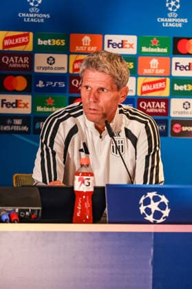 SOCCER - UEFA CL, Celtic vs LASK GLASGOW,SCOTLAND,18.AUG.26 - SOCCER - UEFA Champions League, play-off, Celtic Glasgow vs Linzer ASK, preview, press conference, PK, Pressekonferenz LASK. Image shows head coach Dietmar Kuehbauer (LASK).  GEPAxpictures xManuelxBinder