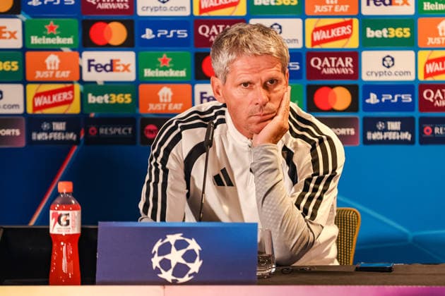 SOCCER - UEFA CL, Celtic vs LASK GLASGOW,SCOTLAND,18.AUG.26 - SOCCER - UEFA Champions League, play-off, Celtic Glasgow vs Linzer ASK, preview, press conference, PK, Pressekonferenz LASK. Image shows head coach Dietmar Kuehbauer (LASK).  GEPAxpictures xManuelxBinder