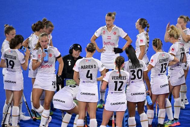 Belgium s coach Adam Commens pictured during a Field hockey, Feldhockey game between Belgian national team, Nationalteam Red Panthers and Spain during the group stage of the women s 2026 Hockey World Cup, on Tuesday 18 August 2026, in Wavre. The 2026 edition of the Hockey World Cup takes place in Belgium and The Netherlands from August 15 to August 30. DIRKxWAEM  x183713357x