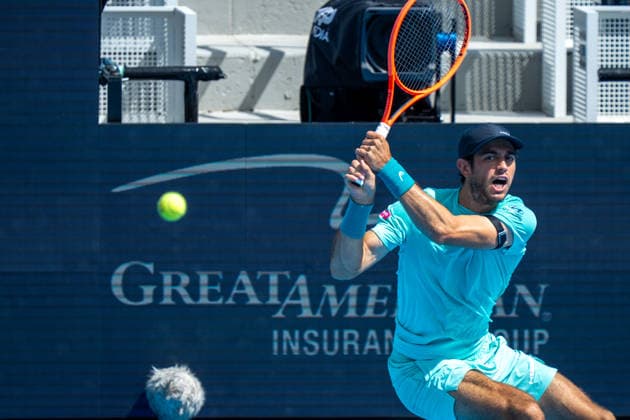 Cincinnati Open Third Round: Andrey Rublev Vs. Nuno Borges Nuno Borges is seen during his third-round match against Andrey Rublev at the Cincinnati Open in Mason, Ohio, on August 18, 2026. Mason Ohio United States  Copyright: xJasonxWhitmanx originalFilename:whitman-cincinna260818_npTHH.jpg