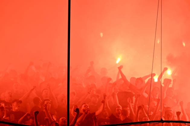 ZAGREB; CROATIA - AUGUST 18: Dinamo fans before the UEFA Champions League Play-Off first match between Dinamo Zagreb (CRO) and Viking (NOR) at Stadion Maksimir, Zagreb on August 18, 2026 in Zagreb, Croatia. (Photo by Igor Kupljenik Sports Press Photo).  Copyright: xIgorxKupljenikx xSPPx Sportspressphoto_SPR210576