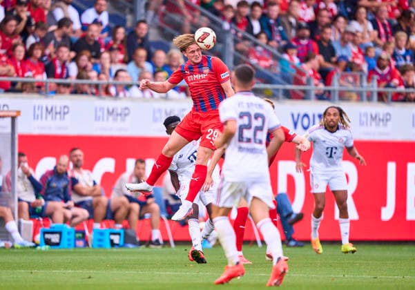 Mikkel Kaufmann of Heidenheim at the friendly match 1.FC Heidenheim - FC Bayern München on August 18, 2026 in Heidenheim, Germany Season 2026 2027, FCB,