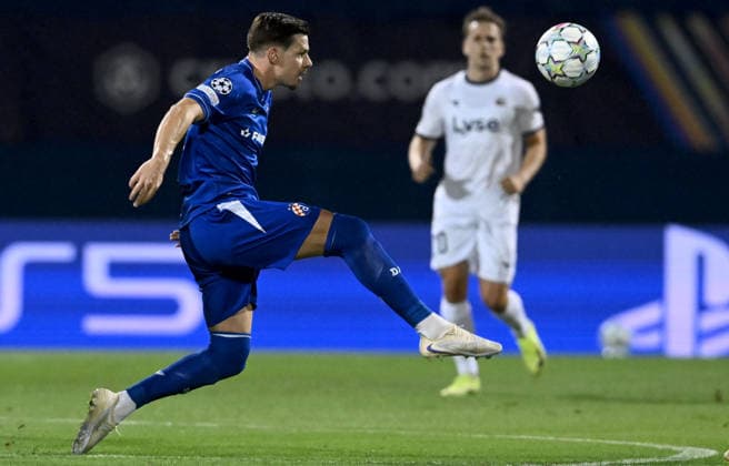 GNK Dinamo Zagreb v Viking - UEFA Champions League 2026 27 Play-Offs First Leg Miha Zajc of GNK Dinamo Zagreb in action during the UEFA Champions League 2026 27 play-offs first leg match between GNK Dinamo Zagreb and Viking at Maksimir Stadium on August 18, 2026 in Zagreb, Croatia.  MarkoxLukunic PIXSELL